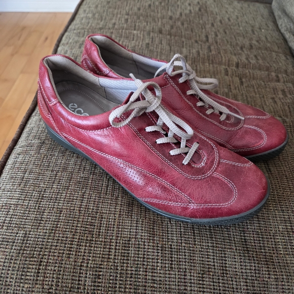 Ecco Shoes - Ecco Women's Red Leather Flats